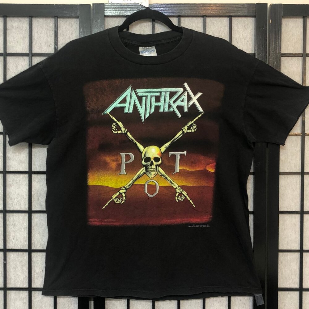 Vintage '90 Anthrax T Shirt Rare Persistence Time World Tour Black Tee PP